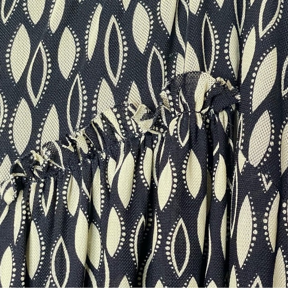 Max Studio Black and Cream Leaf Print Lined Midi Skirt Size L/ XL - Picture 9 of 11